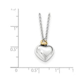 Sophia Jewelers Sterling Silver Double Heart Gold-Plated Diamond Necklace
